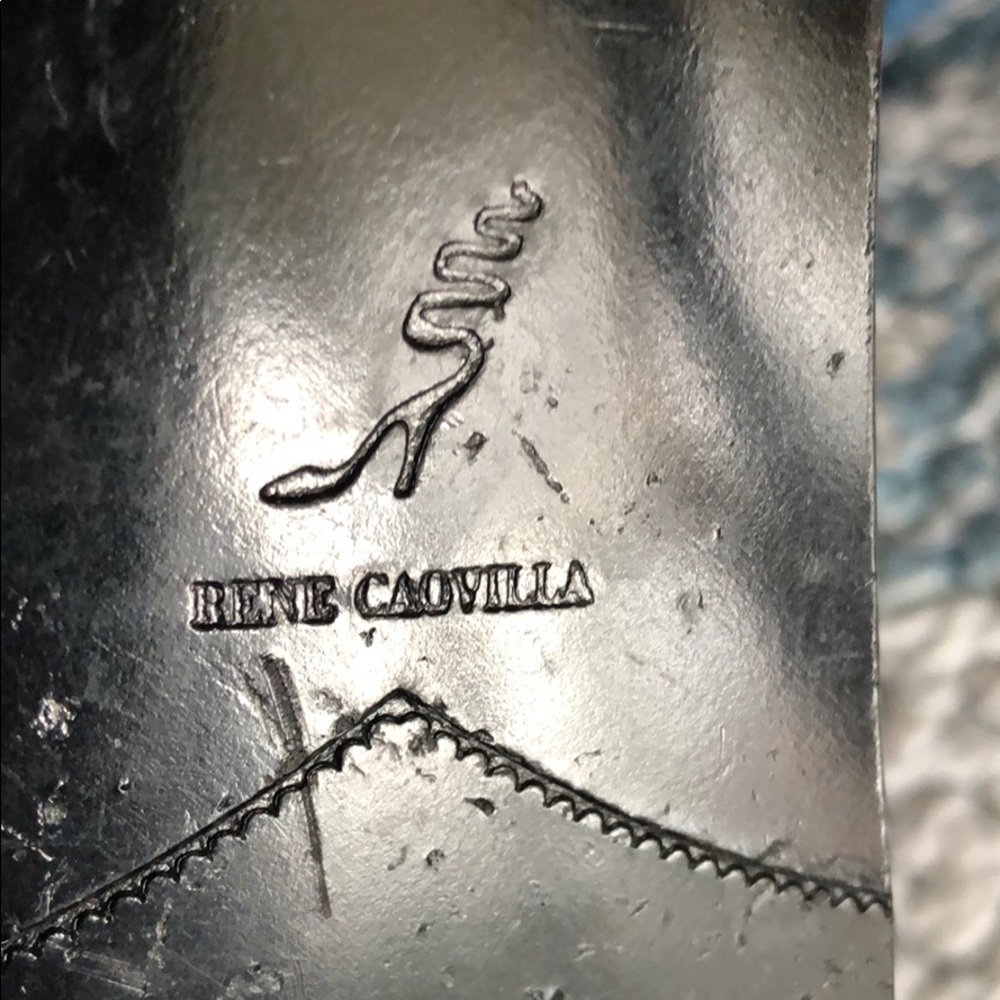 PREOWNED Rene Caovilla Flat Sandals Black Satin - Picture 4 of 16
